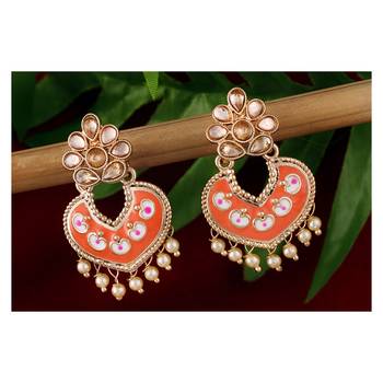 Orange pearl earrings 2