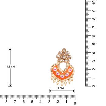 Orange pearl earrings 3