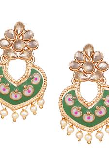 Green pearl earrings