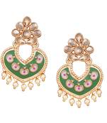 Green pearl earrings