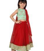 Maroon self design silk stitched lehenga