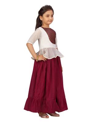 Dark-purple self design silk stitched lehenga 2
