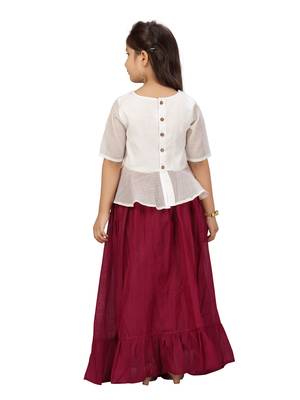 Dark-purple self design silk stitched lehenga 3
