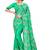 Green embroidered chiffon saree with blouse