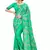 Green embroidered chiffon saree with blouse