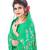 Green embroidered chiffon saree with blouse