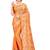 Orange embroidered chiffon saree with blouse