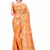 Orange embroidered chiffon saree with blouse