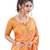 Orange embroidered chiffon saree with blouse