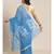 blue khadi hand woven saree with blouse
