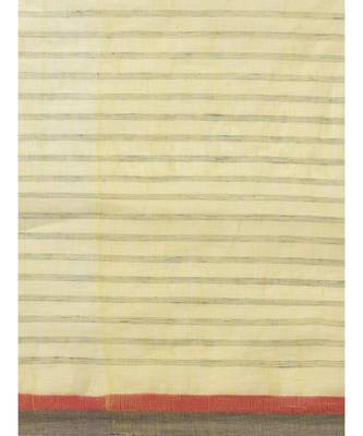 Yellow Linen hand woven saree with blouse 4
