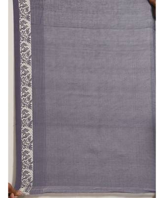 blue Khadi hand woven saree with blouse 4