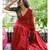 Red Line Linen Saree All Over Round With Printed Blouse