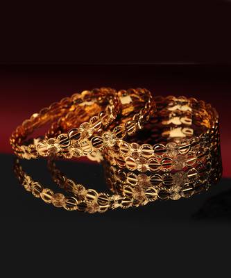 Gold Plated Bangle Set of 4 7