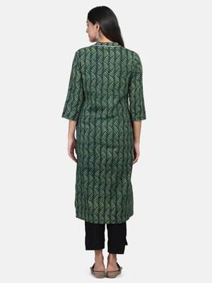 Green Handblock Printed Kurta 4