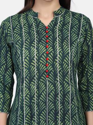 Green Handblock Printed Kurta 5