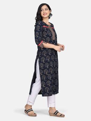 Indigo Handblock Printed Kurta 11