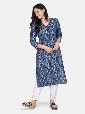 Indigo Handblock Printed Kurta 10