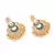 Green Gold Plated Stone Jhumkas