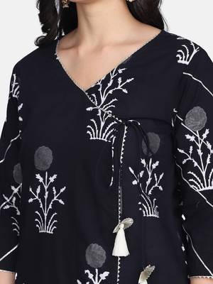 Black And White Handblock Printed Kurta 9