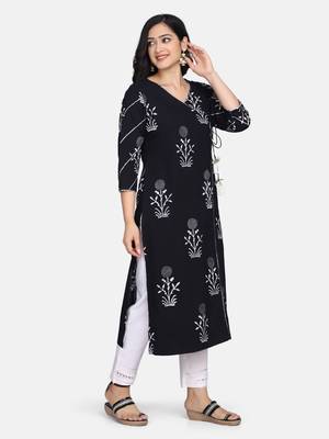 Black And White Handblock Printed Kurta 10