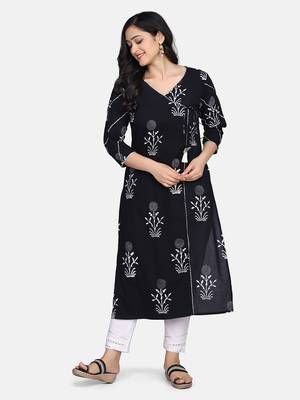 Black And White Handblock Printed Kurta 11