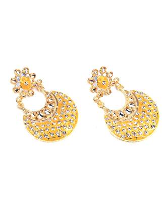 Yellow Gold Plated Chandbali Earrings 3