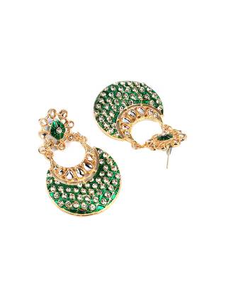 Green Gold Plated Chandbali Earrings 3