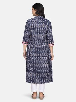 Indigo Handblock Printed Kurta 7