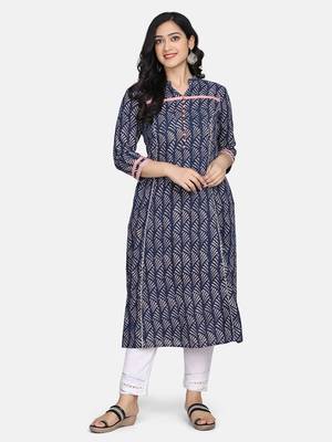 Indigo Handblock Printed Kurta 9