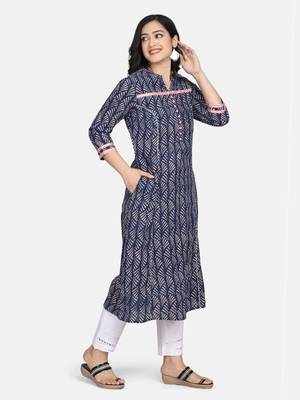 Indigo Handblock Printed Kurta 10