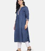 Indigo Handblock Printed Kurta