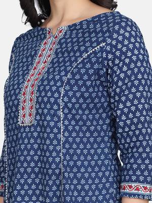 Indigo Handblock Printed Kurta 10