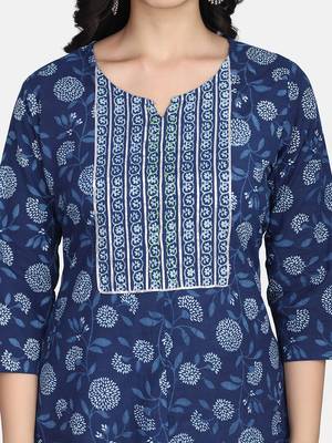Indigo Handblock Printed Kurta 7