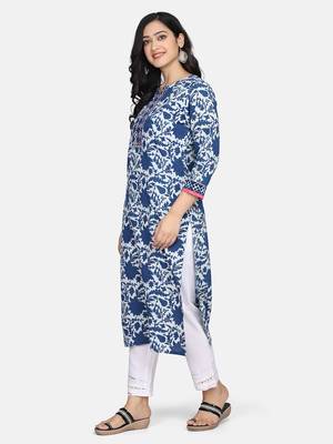 Indigo Handblock Printed Kurta 6