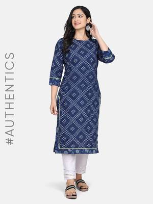 Indigo Handblock Printed Kurta 5