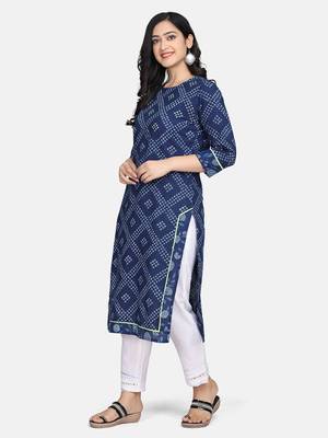 Indigo Handblock Printed Kurta 6