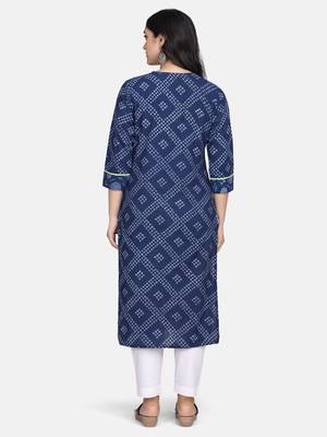 Indigo Handblock Printed Kurta 7