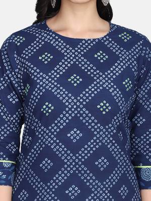 Indigo Handblock Printed Kurta 8