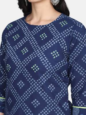 Indigo Handblock Printed Kurta 10