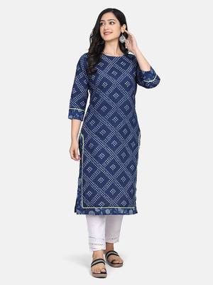 Indigo Handblock Printed Kurta 11