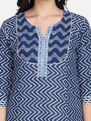 Indigo Handblock Printed Kurta 6