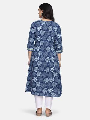 Indigo Handblock Printed Kurta 5