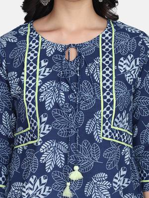 Indigo Handblock Printed Kurta 6