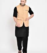 beige plain viscose pathani suits