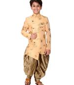 fourfolds boy's peach indo western wear