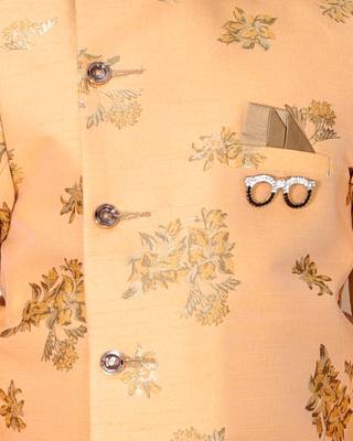 fourfolds boy's peach indo western wear 5