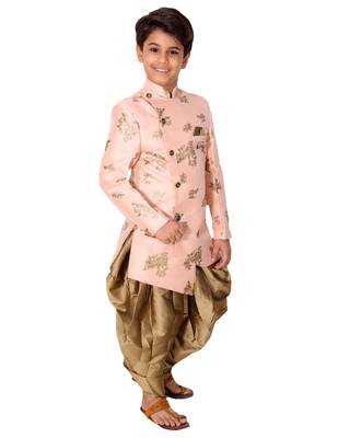 fourfolds boy's pink indo western wear 4