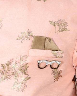 fourfolds boy's pink indo western wear 5