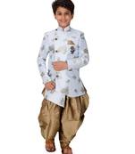 fourfolds boy's skyblue indo western wear